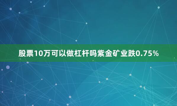 股票10万可以做杠杆吗紫金矿业跌0.75%